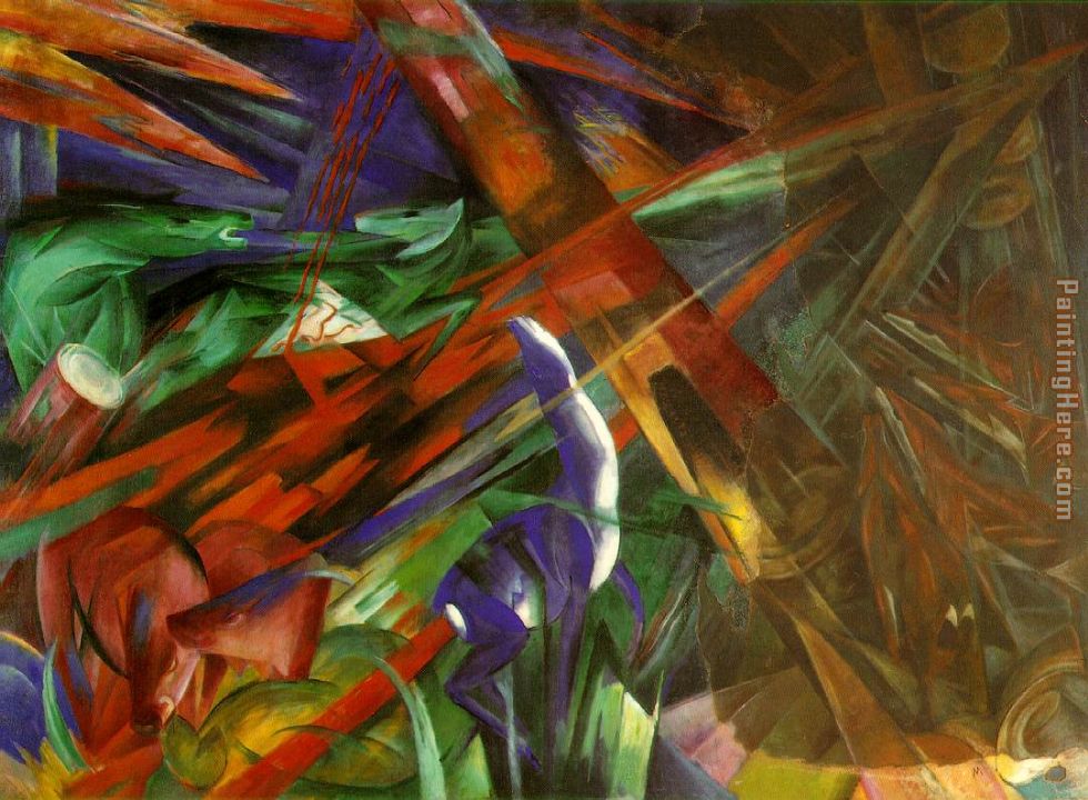 fate animals painting - Franz Marc fate animals art painting